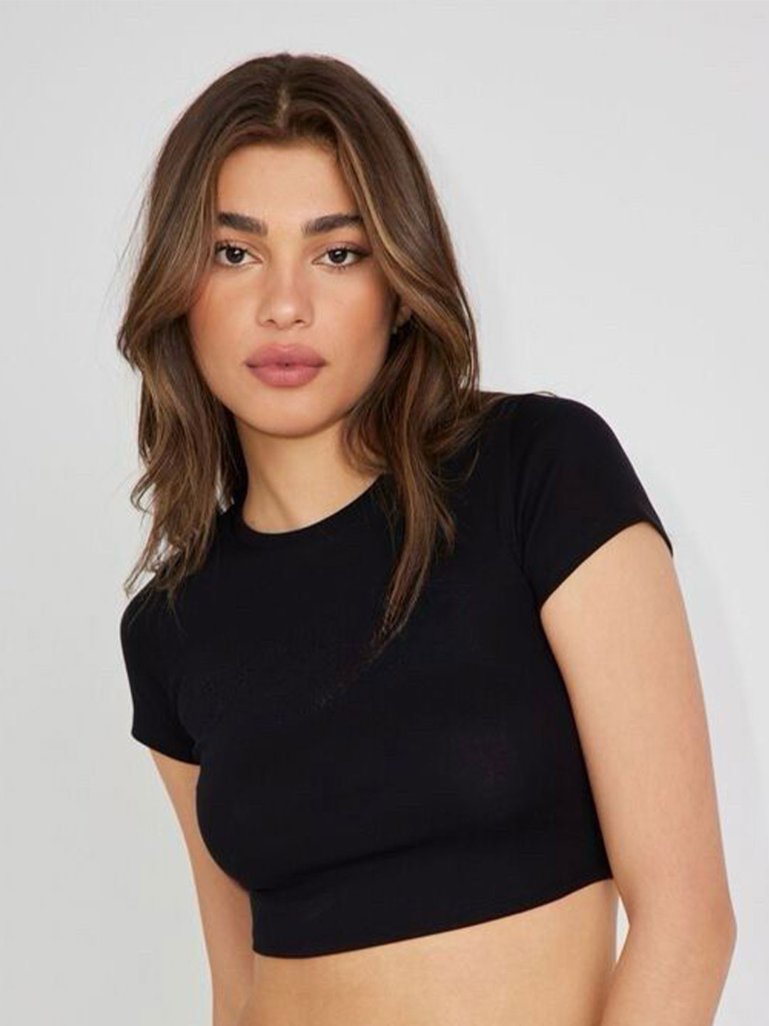 

sollobell Cotton Crop Top, Black