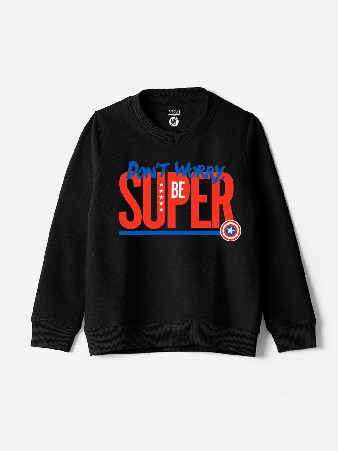 

YK Marvel Boys Round Neck Marvel Avengers Printed Sweatshirt, Black