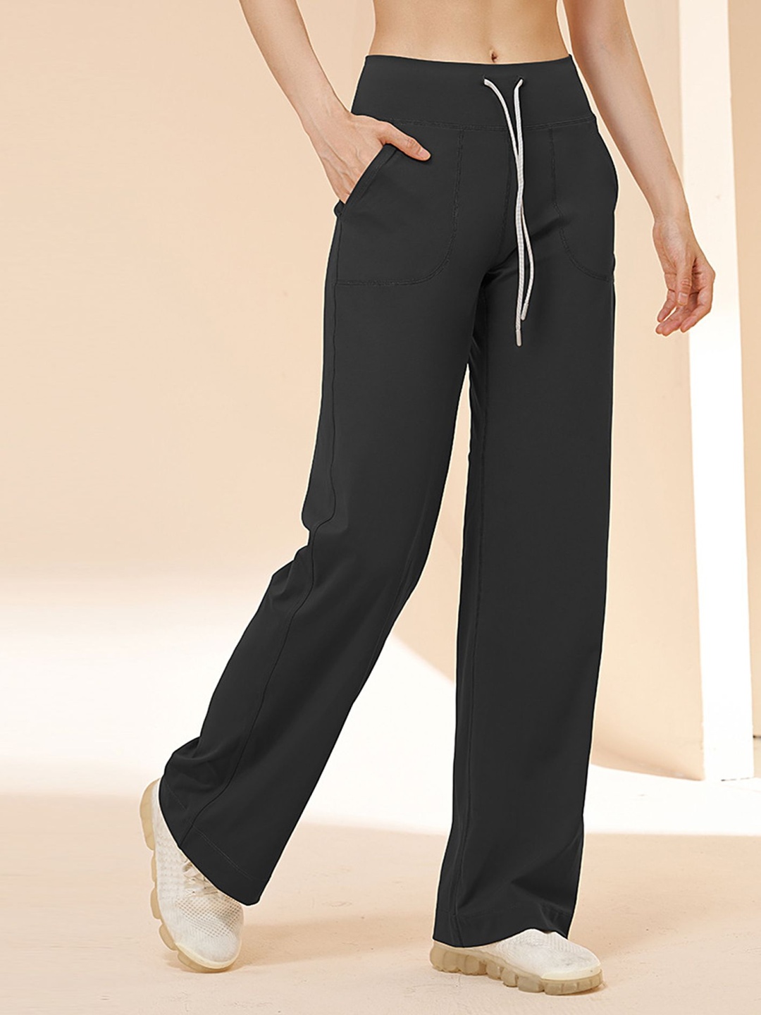 

LULU & SKY Women Straight Fit Track Pants, Black