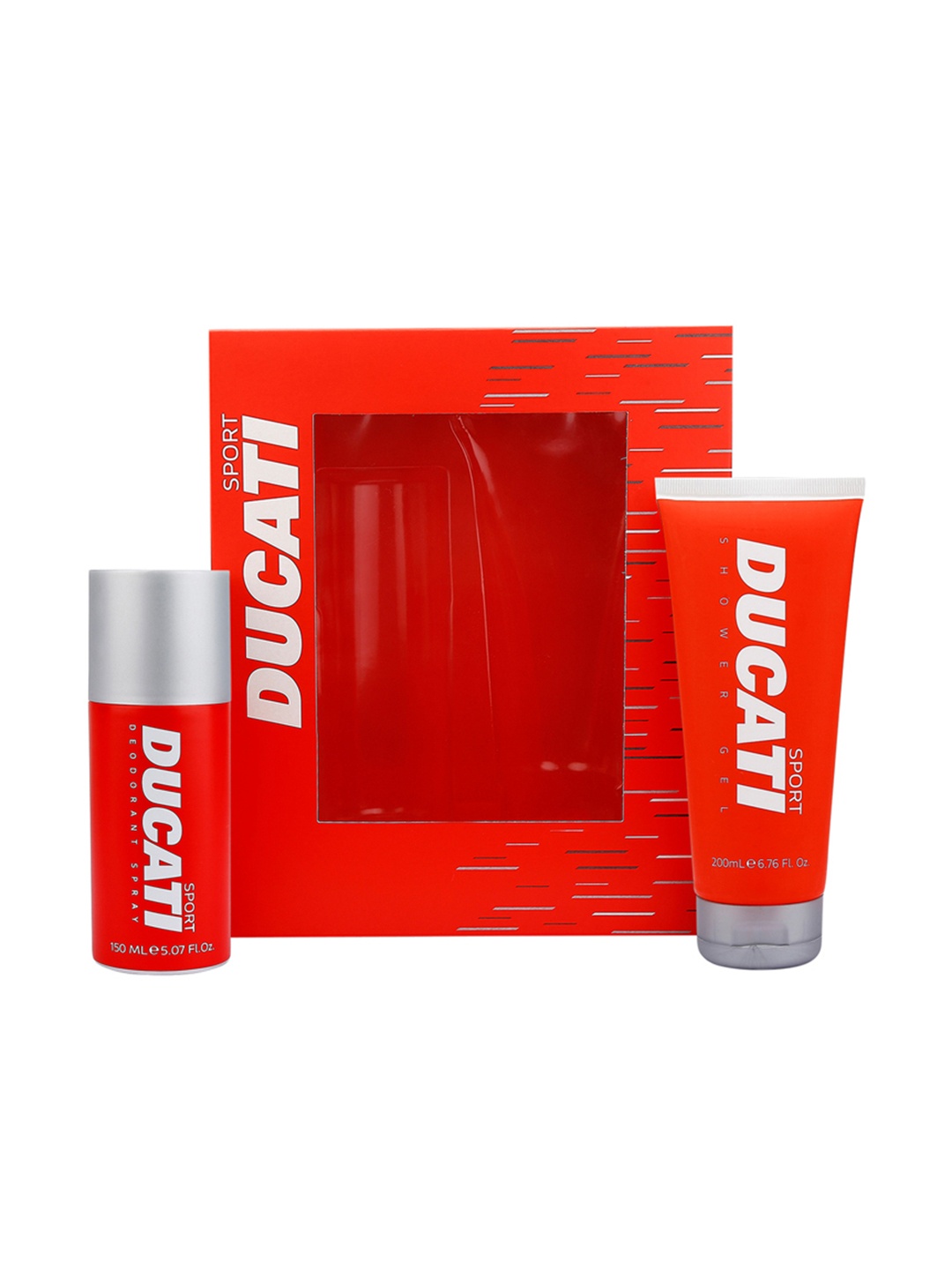 

Ducati Men Sport Deodorant Spray 150ml & Shower Gel 200ml, Red