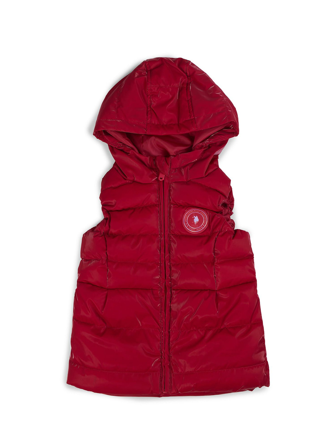 

U.S. Polo Assn. Kids Girls Hooded Solid Casual Gilet Jacket, Pink