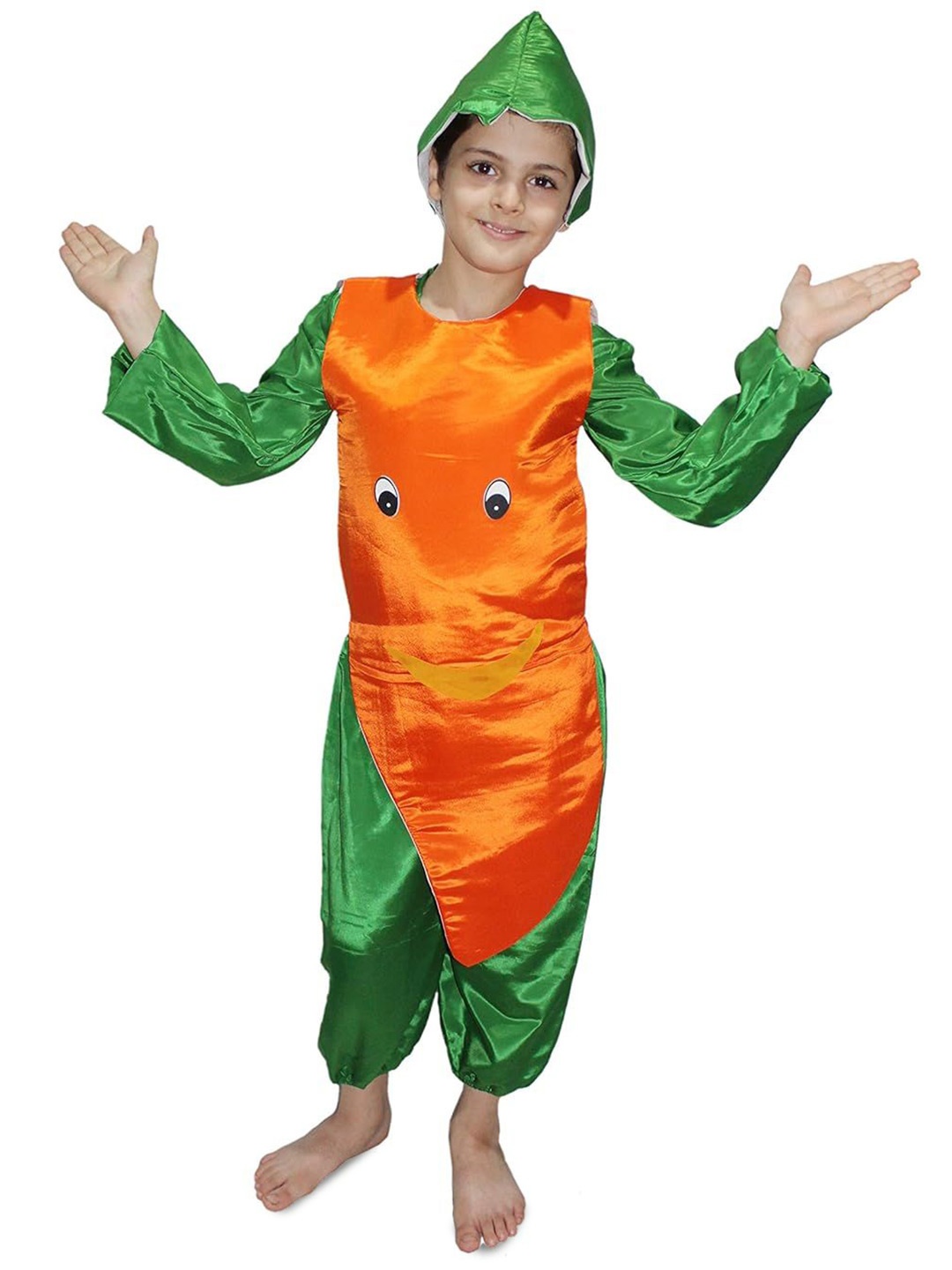 

Kaku Fancy dresses Kids Carrot Vegetables Costume Set, Orange