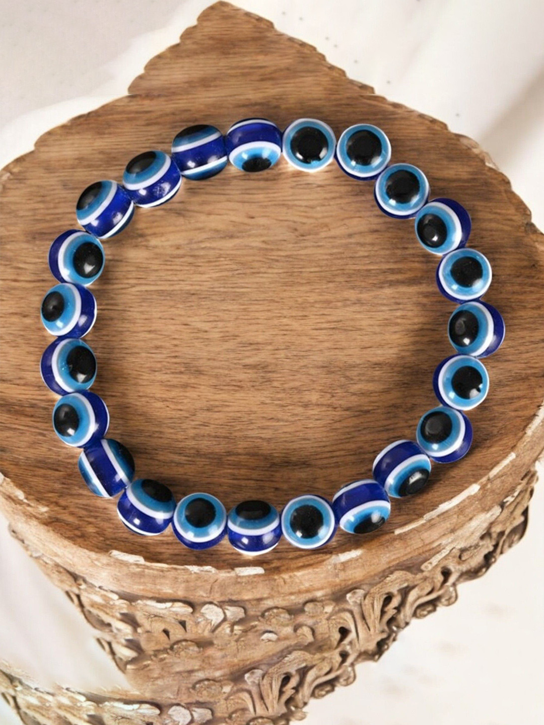 

AKLINA Beaded Ceramic Elasticated Bracelet, Blue
