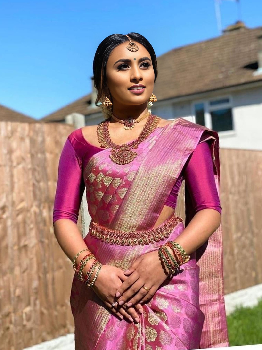 

Upalksh Woven Design Zari Banarasi Saree, Pink