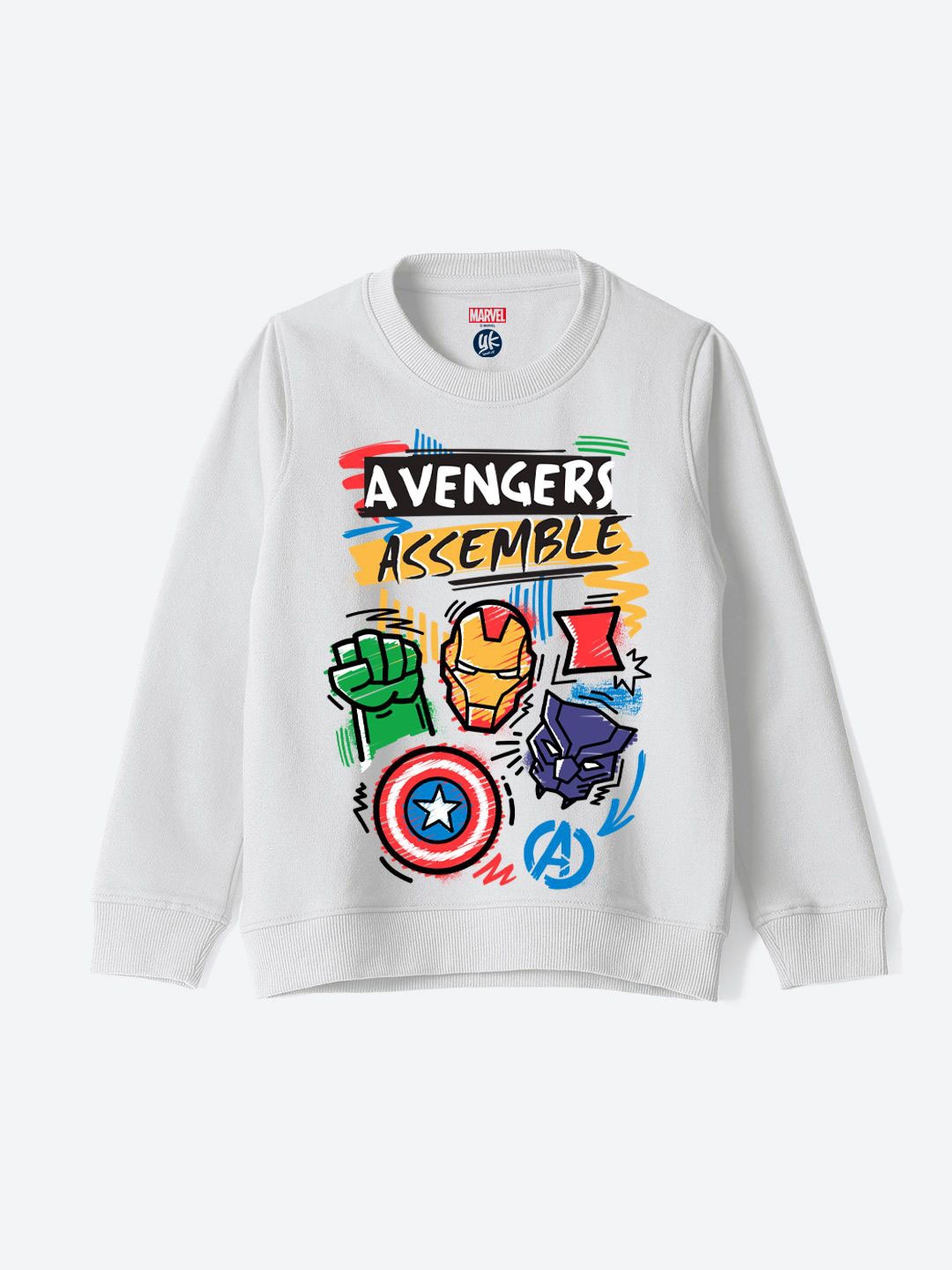 

YK Marvel Boys Printed Sweatshirt, White