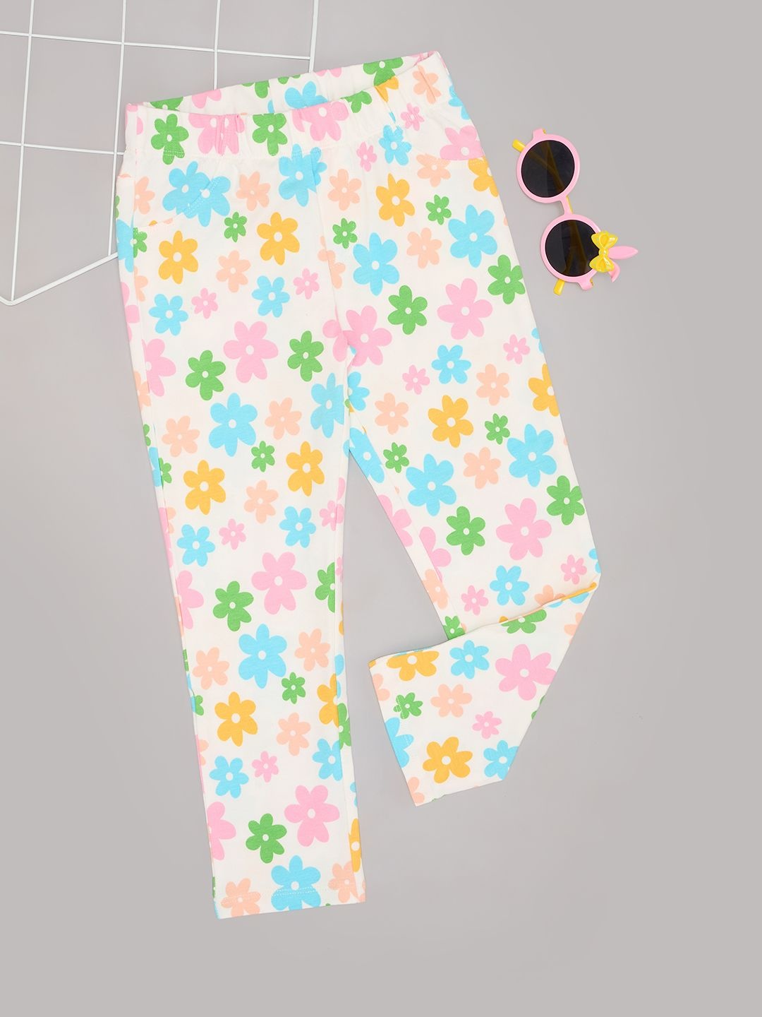

Pantaloons Junior Girls Floral Printed Ankle-Length Leggings, White