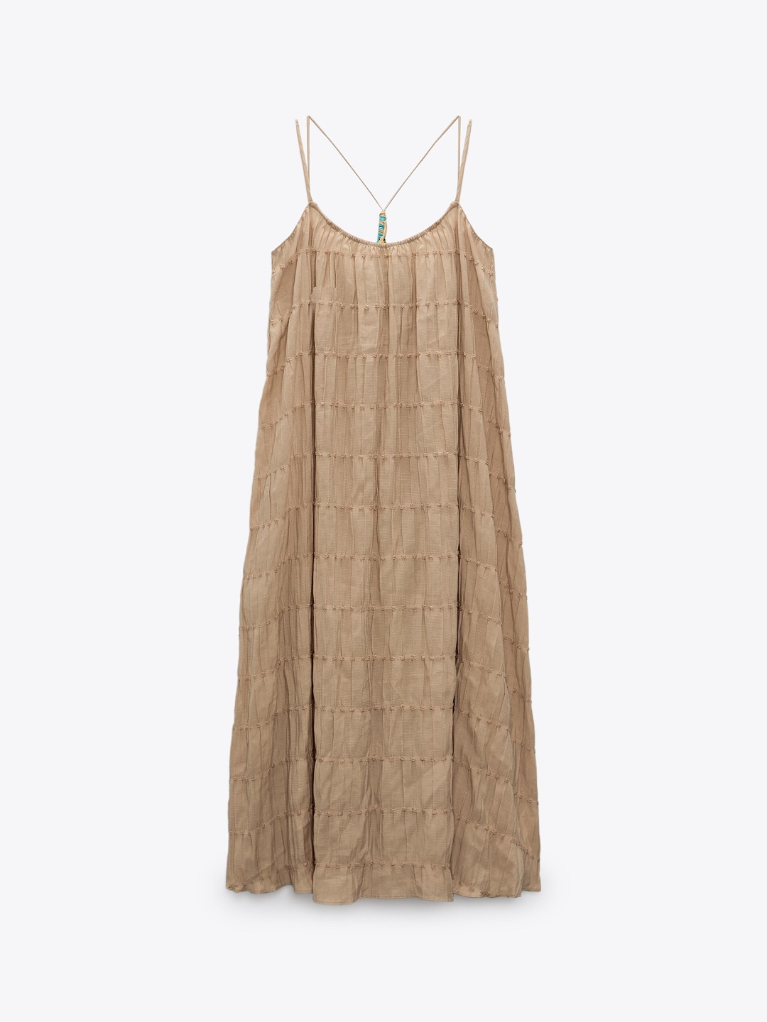 

ZARA Print A-Line Dress, Brown
