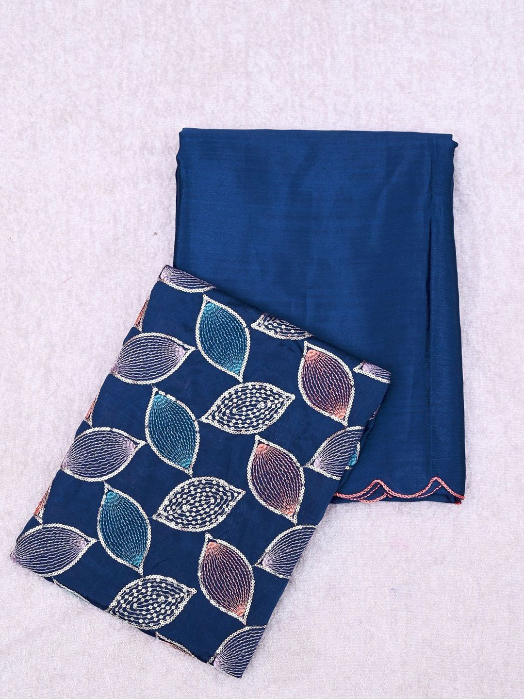 

Aika Embroidered Sequinned Saree, Blue