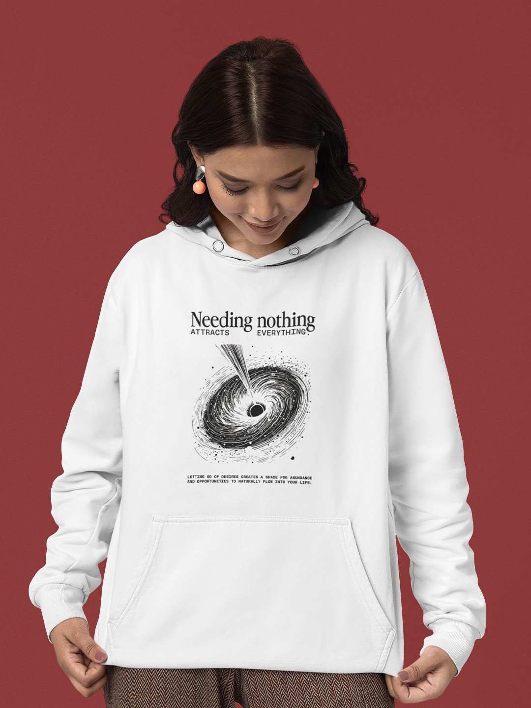 

TheBTclub Women Needing Nothing Hooded Pure Cotton Sweatshirts, White