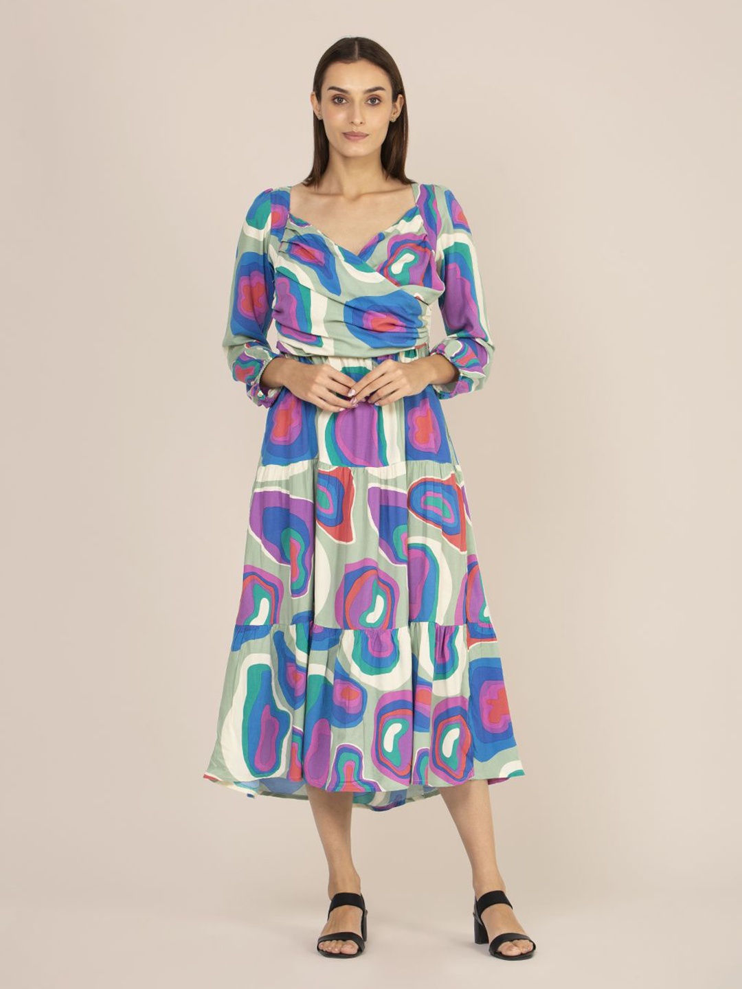 

AMSWAN Midi Dress, Green