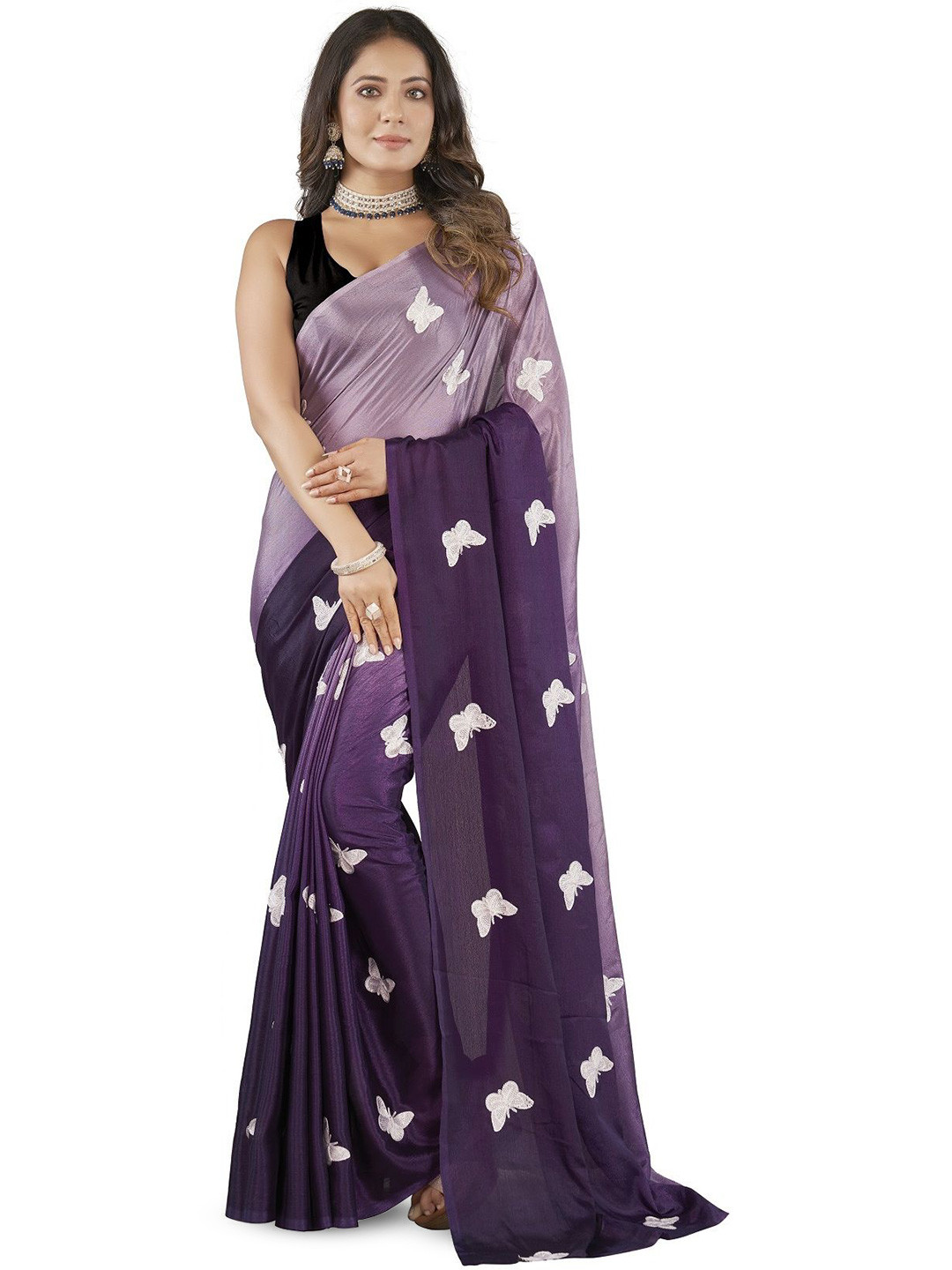 

Aika Ethnic Motifs Pure Silk Banarasi Saree, Purple