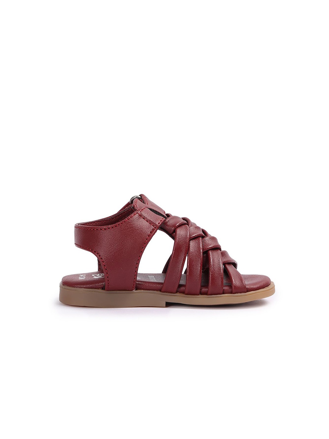 

MINI KLUB Girls Textured Open Toe Flats, Red