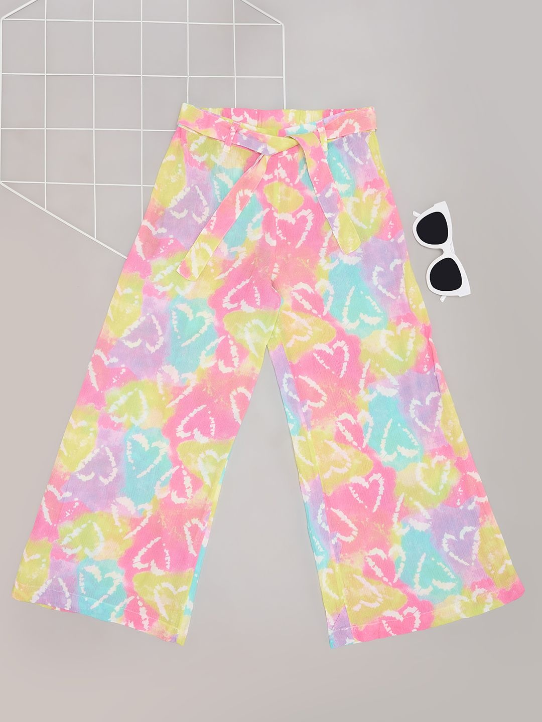 

Pantaloons Junior Girls Printed Flared Trousers, Pink