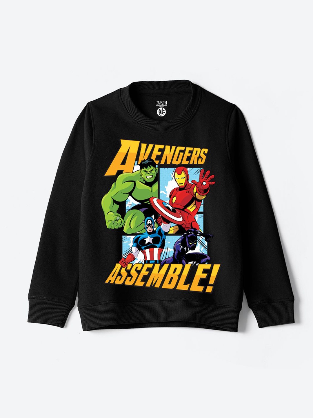 

YK Marvel Boys Printed Sweatshirt, Black