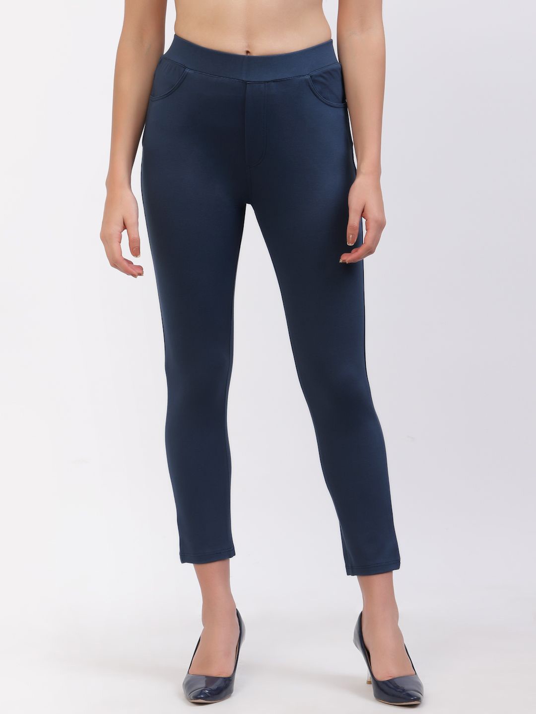 

DELIS Women Skinny Fit Jeggings, Blue
