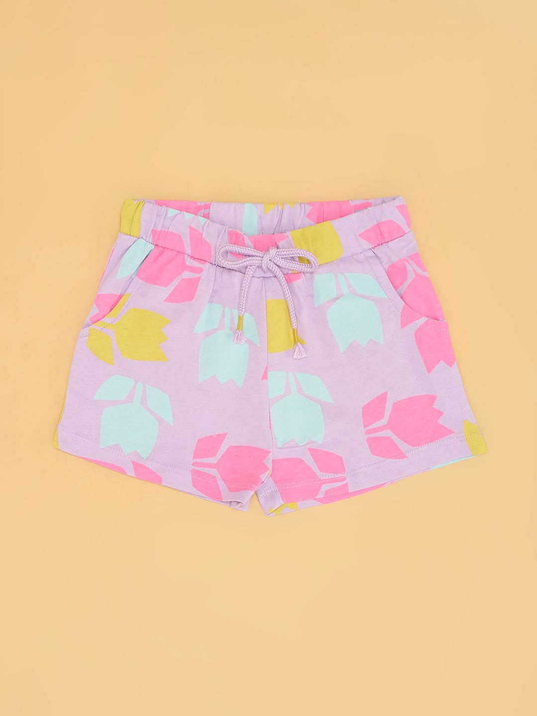 

Pantaloons Junior Girls Floral Printed Pure Cotton Shorts, Pink