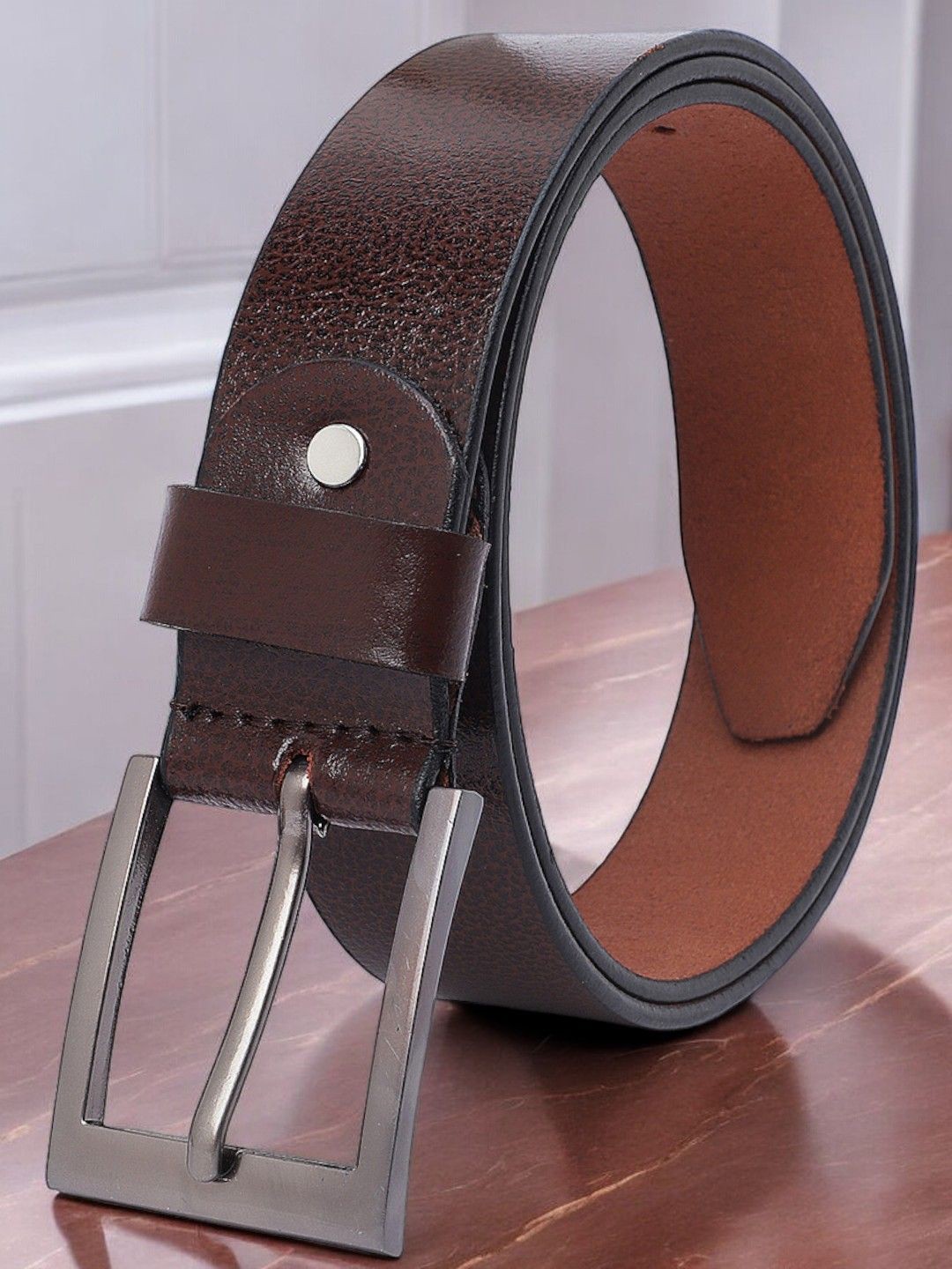 

Provogue Men Textured Leather Formal Belt, Brown