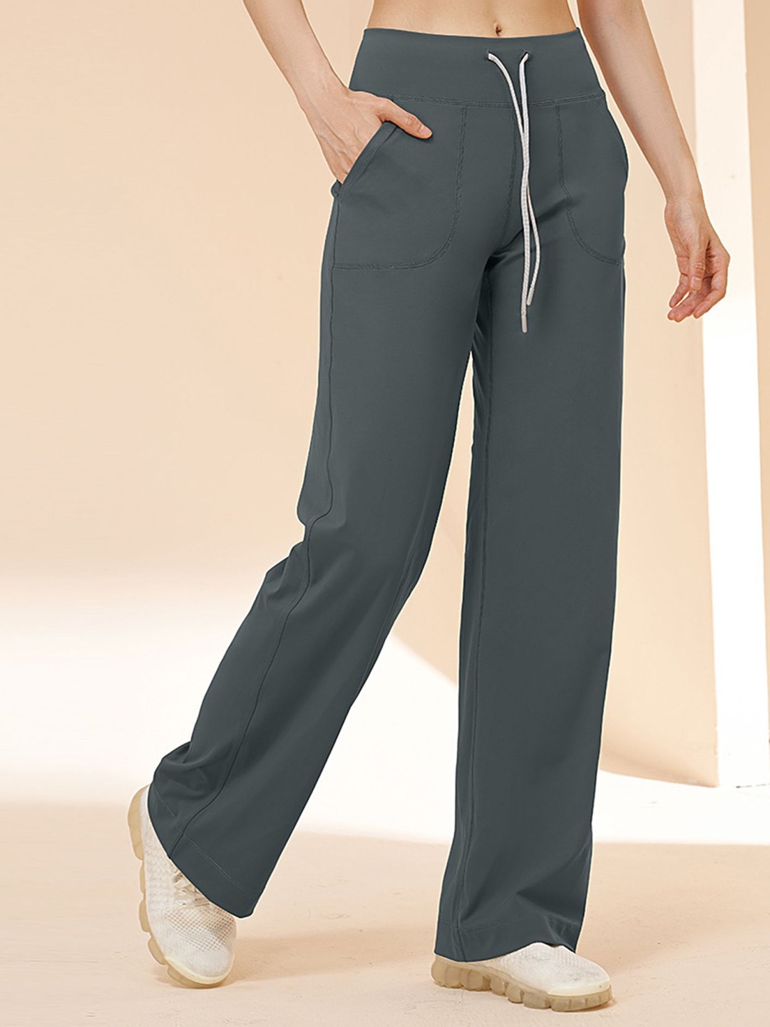 

LULU & SKY Women Mid Rise Track Pant, Grey