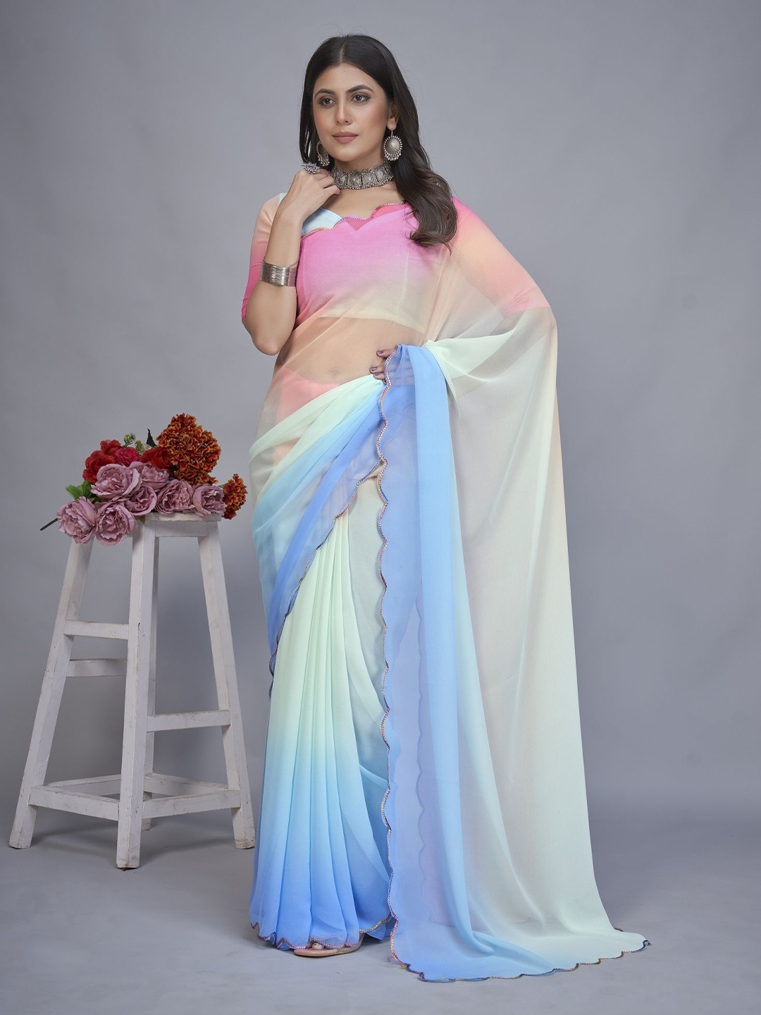 

Aika Pure Silk Banarasi Saree, Blue