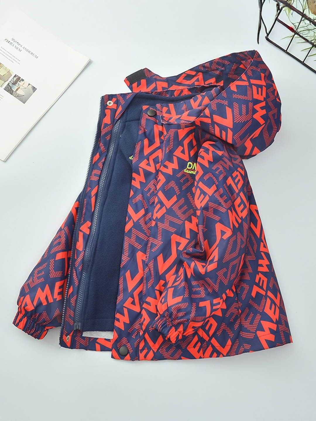 

Xsole Unisex Kids Typography Printed Bomber Jacket, Blue