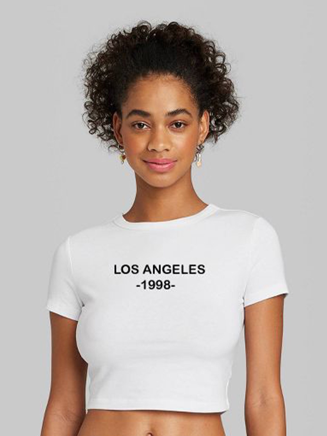 

sollobell Women Printed Cotton Crop Top, White