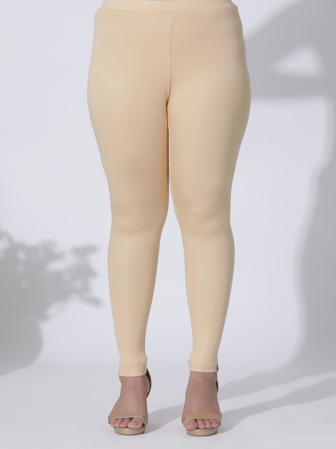 

W Women Mid Rise Ankle Length Leggings, Cream