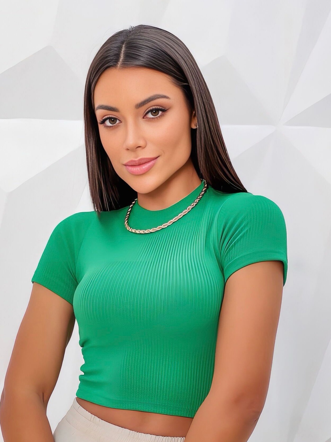 

sollobell Cotton Crop Top, Green