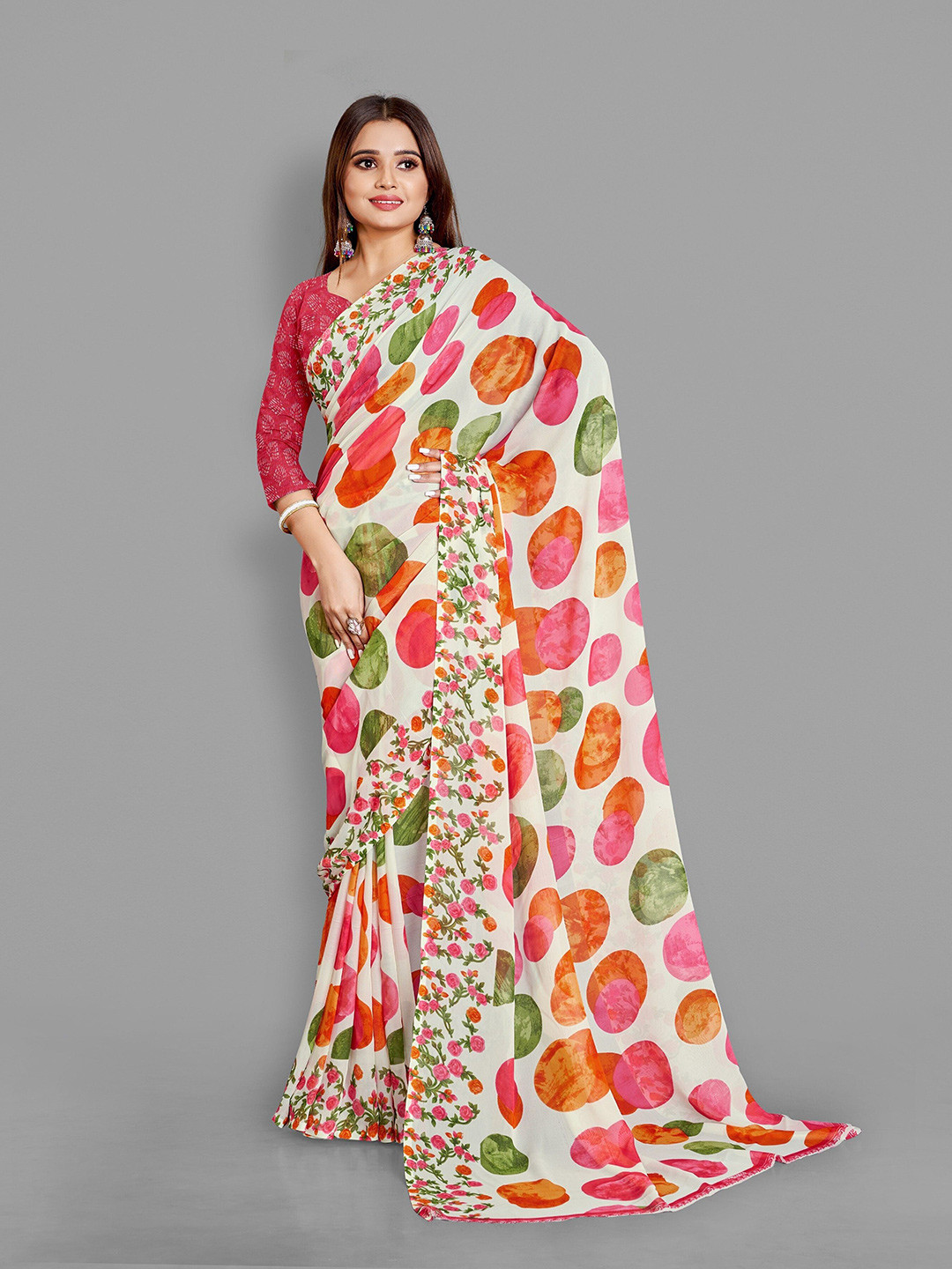 

Upalksh Pure Cotton Patola Saree, White
