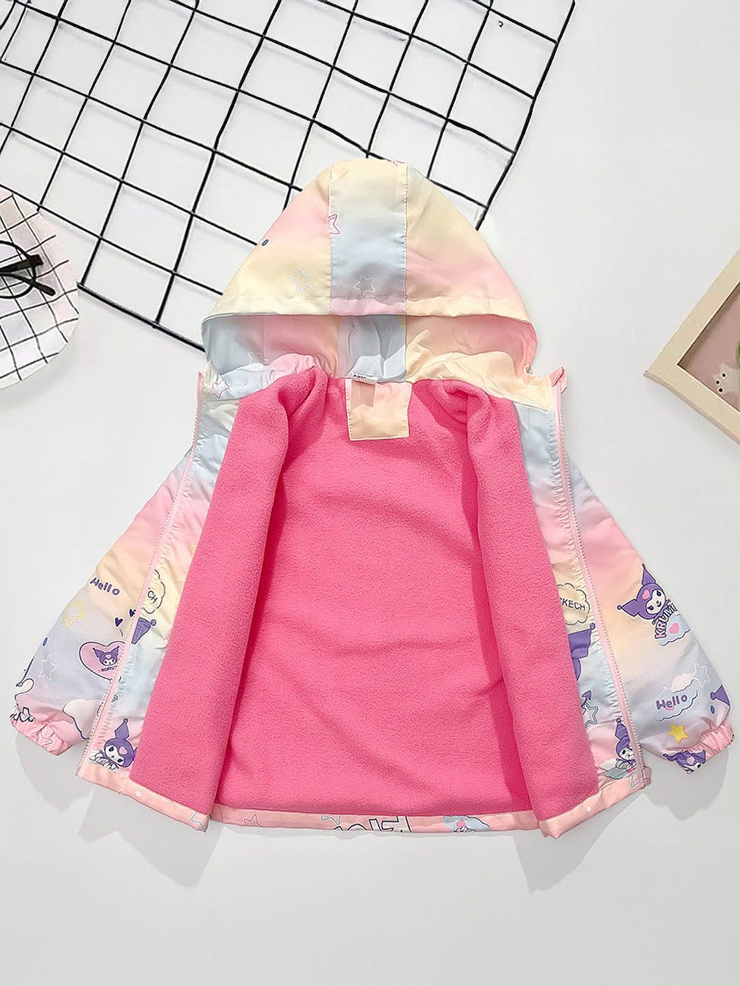 

Xsole Unisex Kids Graphic Printed Bomber Jacket, Pink