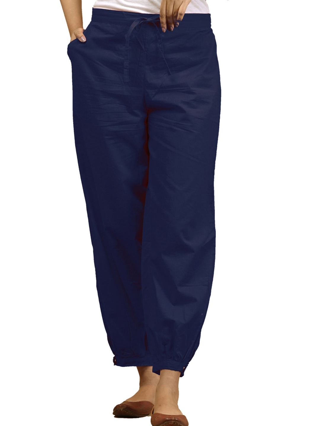 

Anootha Women Cotton Harem Pants, Navy blue