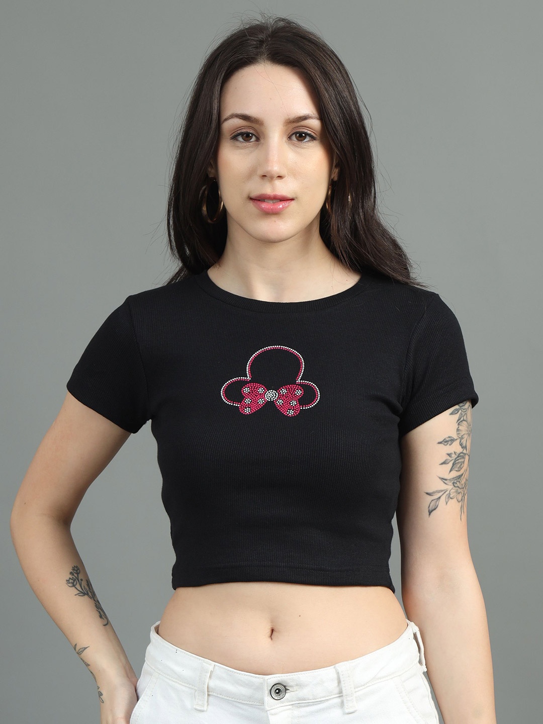 

sollobell Cotton Crop Top, Black