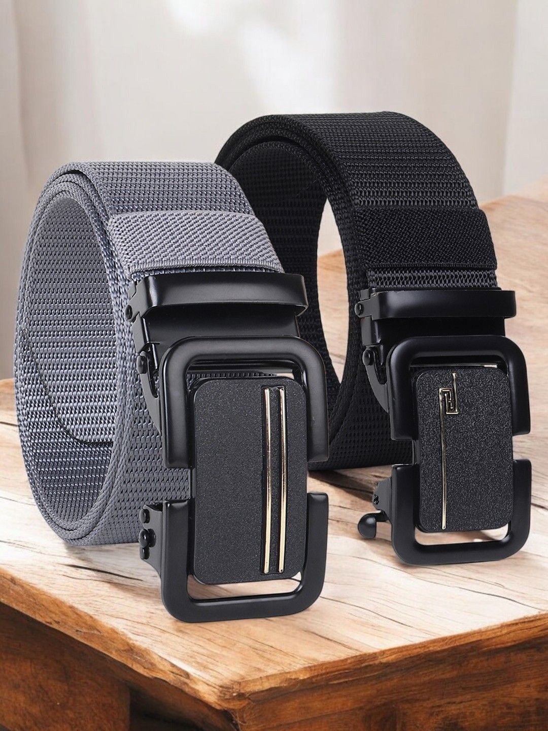 

Metronaut Men Textured 2 Belt, Black