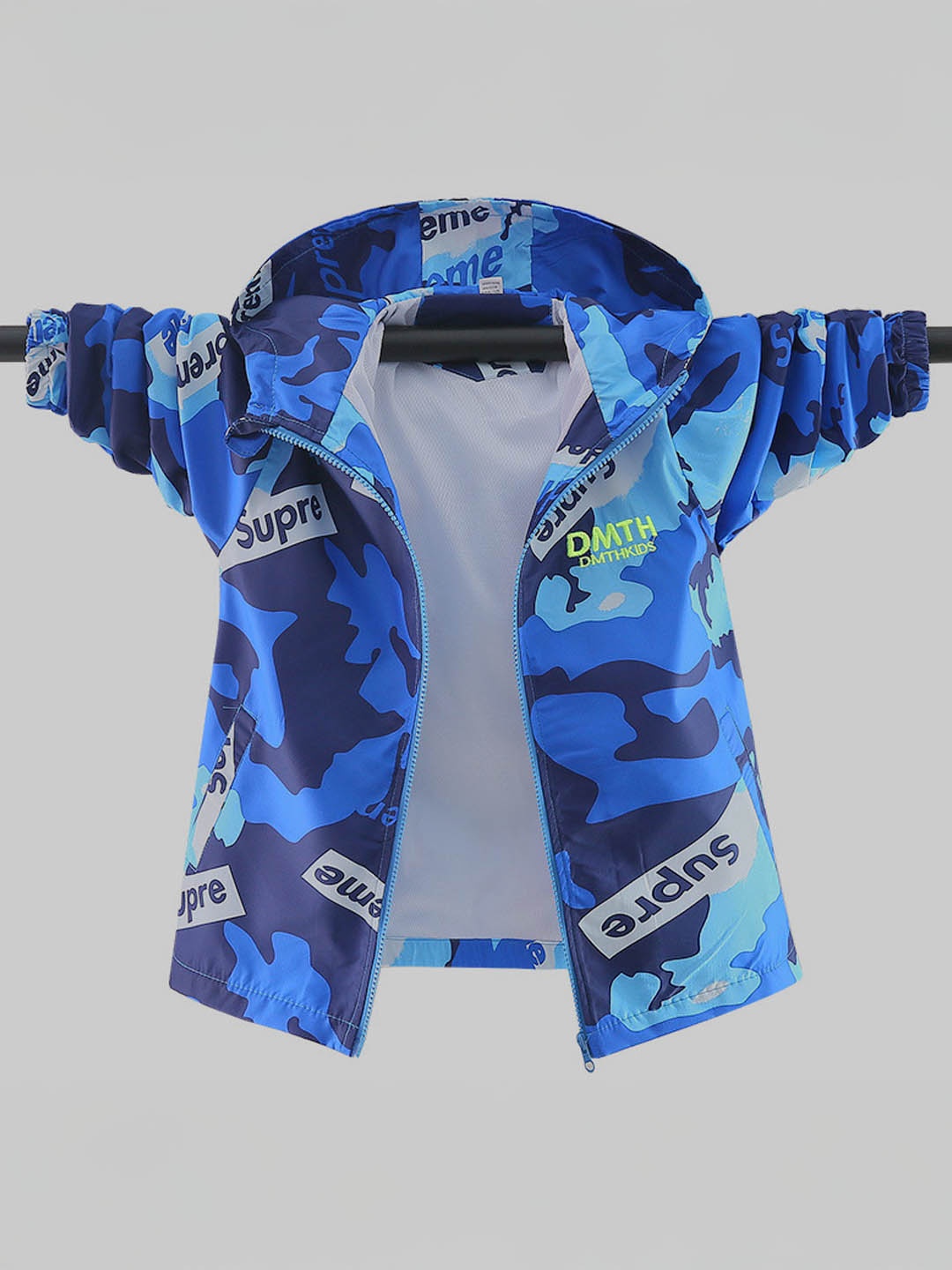 

Xsole Unisex Kids Abstract Printed Bomber Jacket, Navy blue