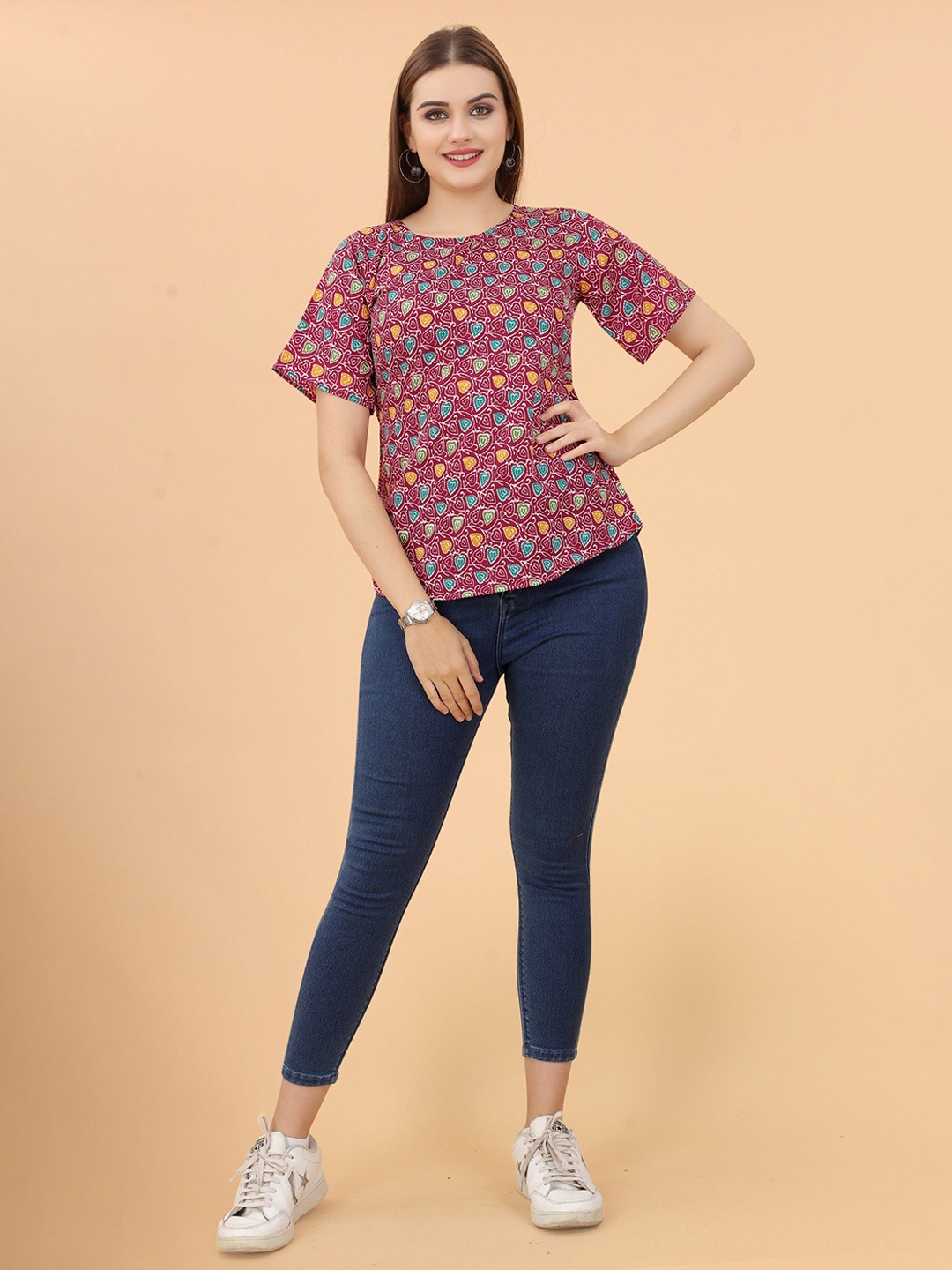Moda Rapido Women Ethnic Motifs Printed Round Neck Top
