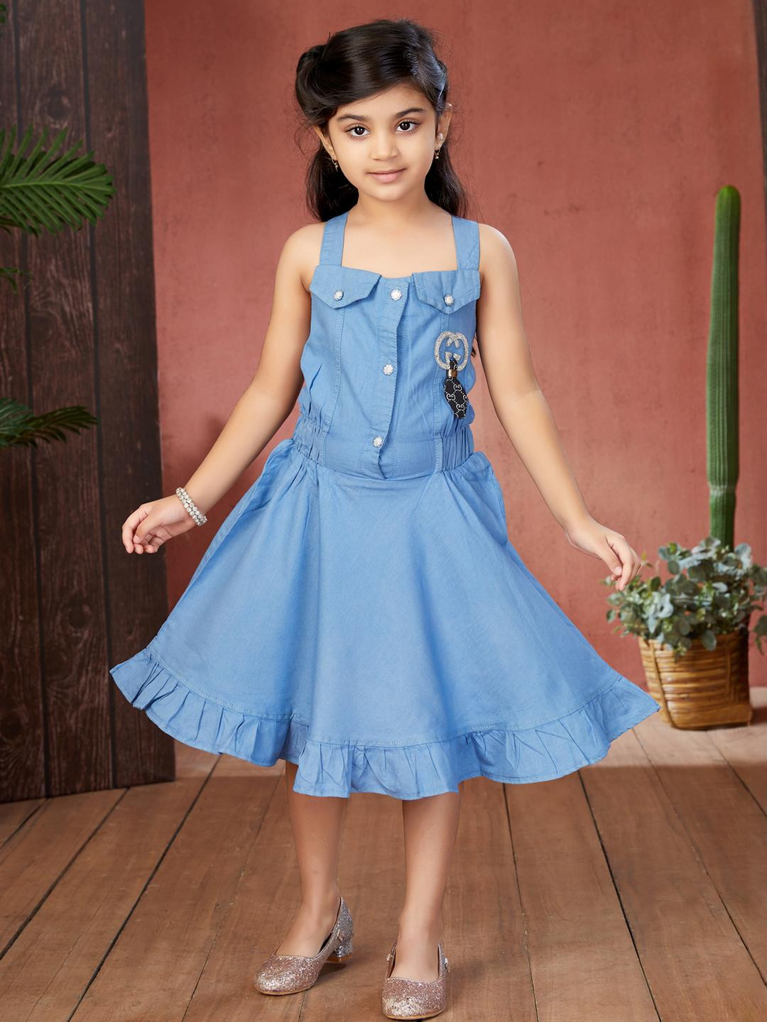 

Sangria Girls Cotton Dresses, Blue