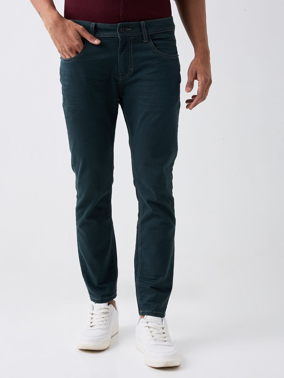 

SPYKAR Men Purist Slim Fit Mid-Rise Stretchable Jeans, Green