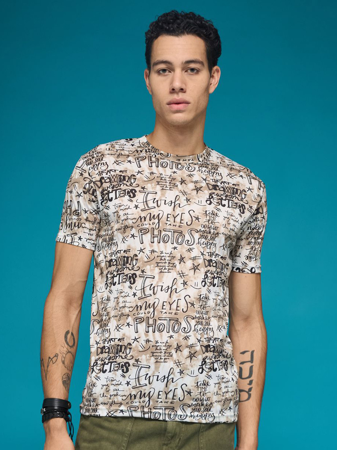 SMARTEES Typography Printed Slim Fit T-shirt