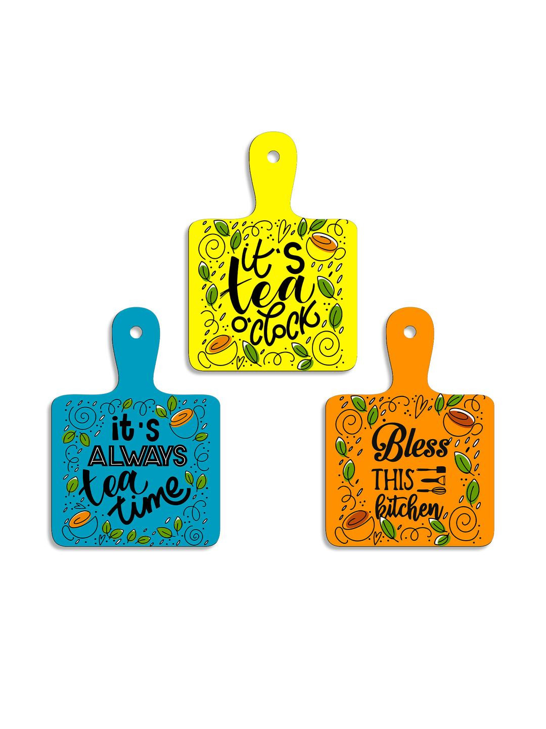 

Arpita Crafts Pack of 3 Printed Wall Hanging, Yellow