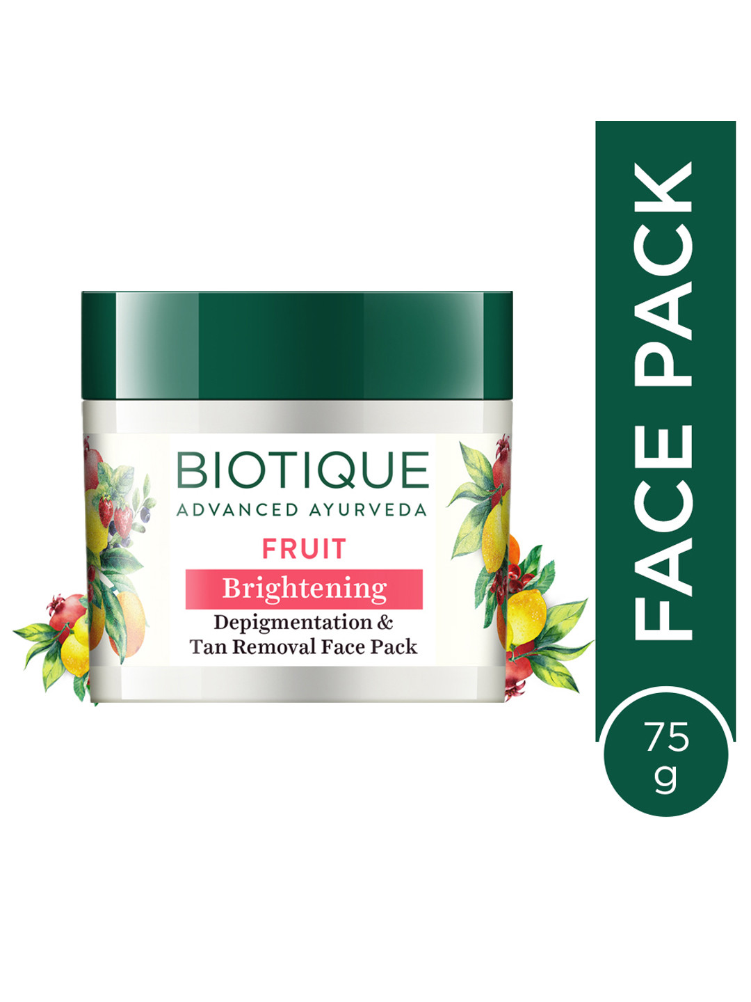 Biotique Fruit Brightening Depigmentation & Tan Removal Face Pack - 75g Jar