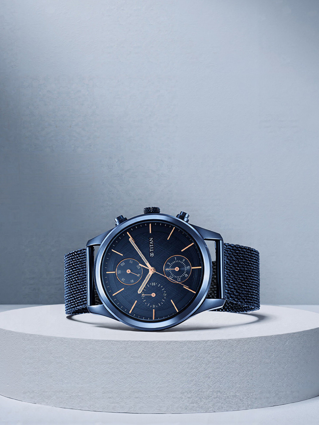 Titan Neo Splash Sartorial Multifunction Analog With Blue Dial Watch For Men - Nt1805qm02
