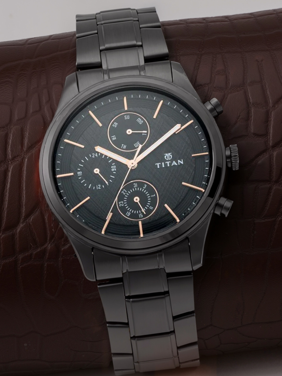 Titan Workwear Multifunction Analog With Black Dial Watch For Men - Nt1805nm01