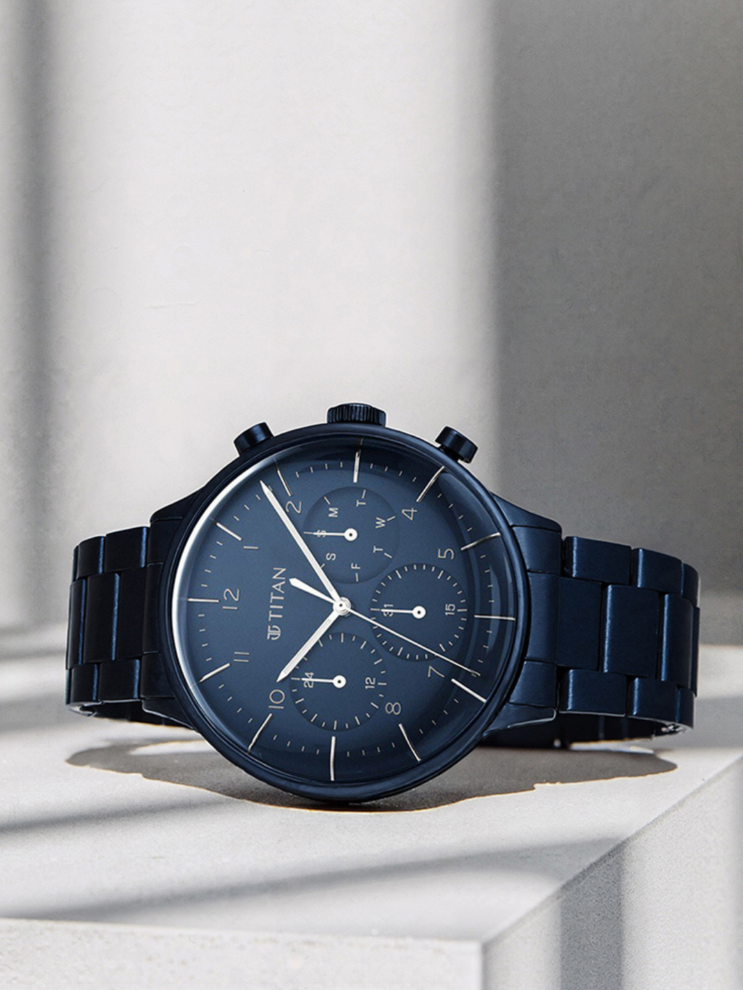 Titan Urban Magic Multifunction Analog With Blue Dial Watch For Men - Nt90102qm01