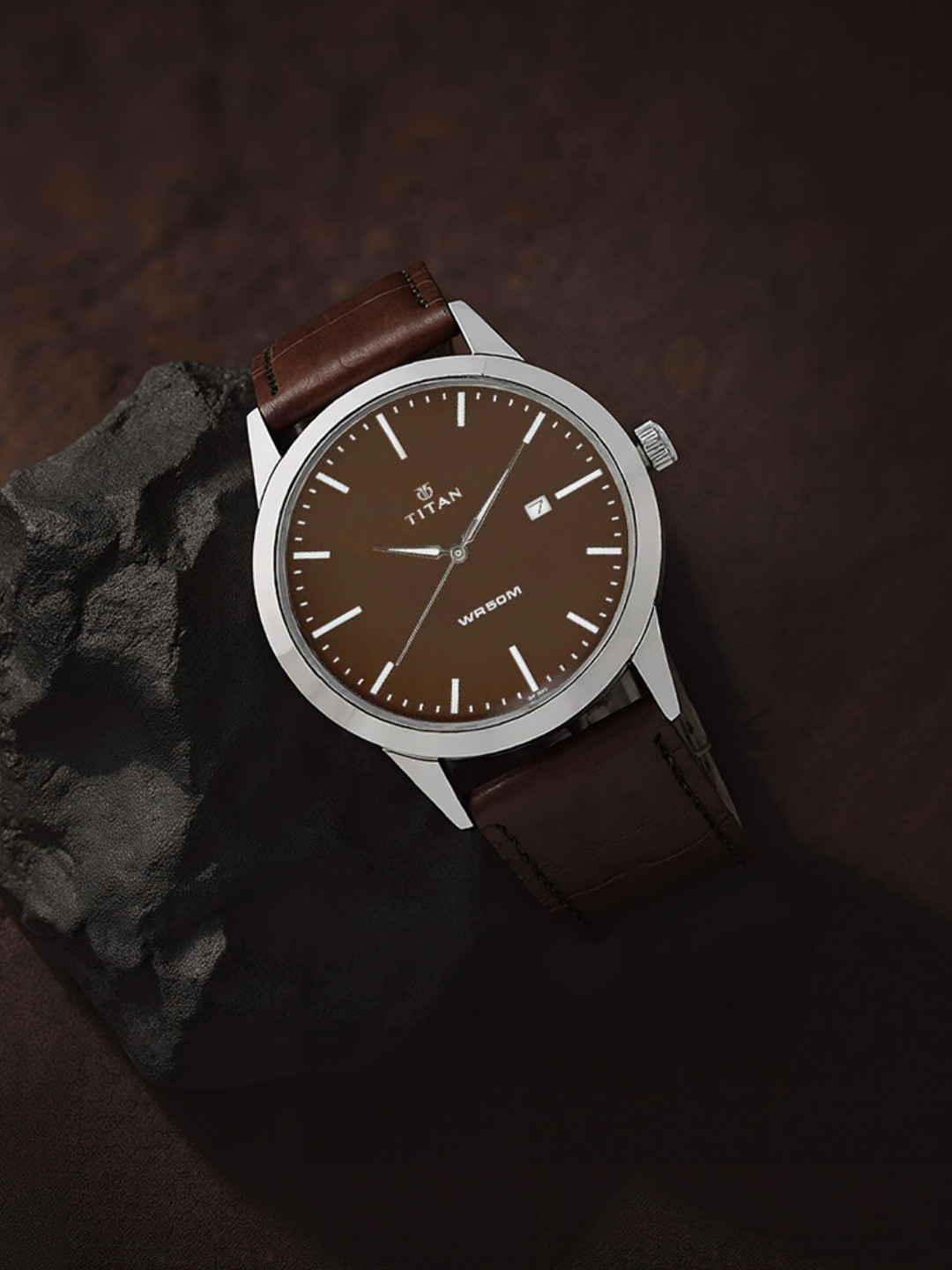 Titan Eco Quartz Analog With Brown Dial Watch For Men - Nt1584sl04