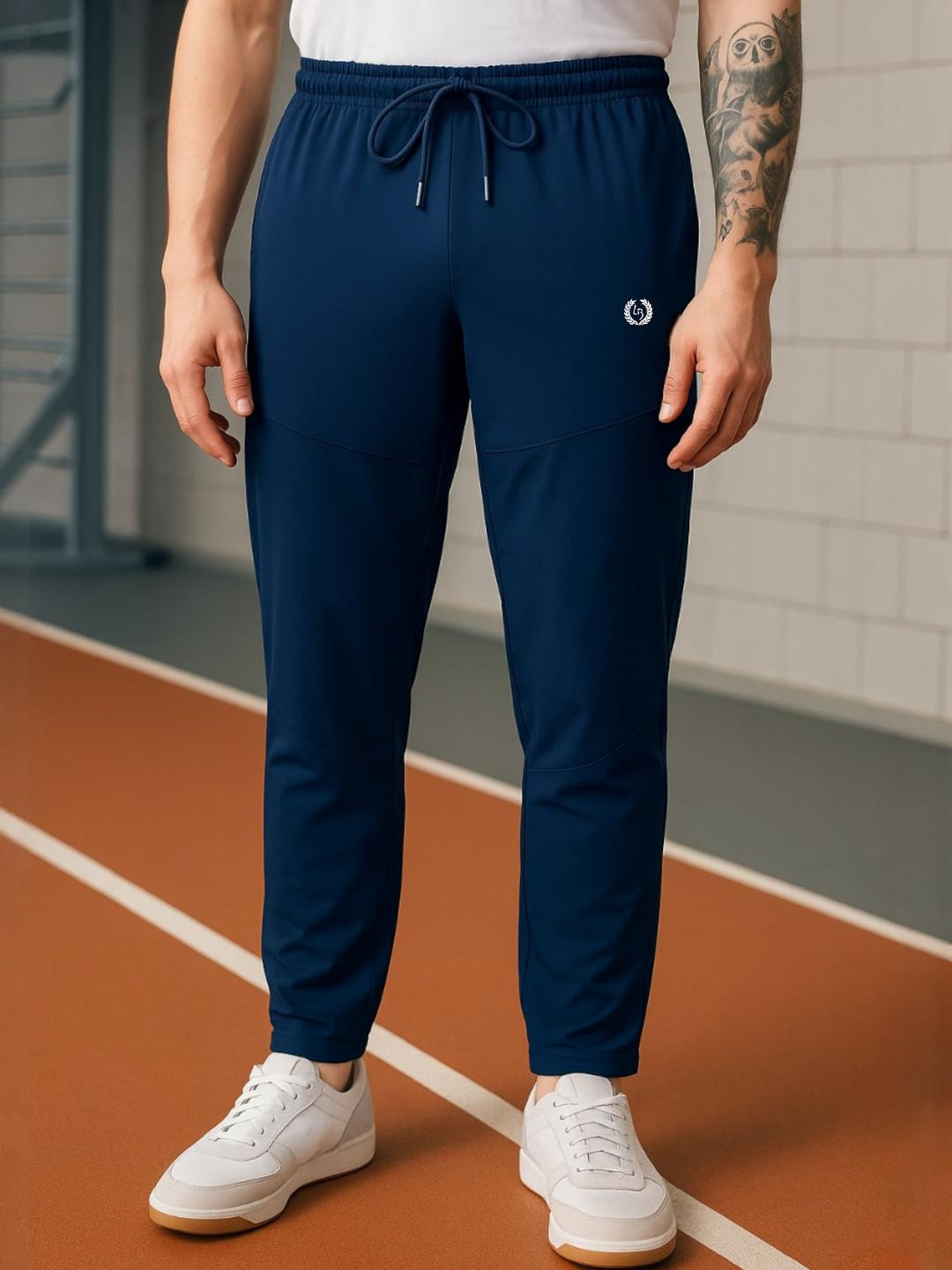 

LEE BONEE Mens Airforce Blue Solid Track Pants