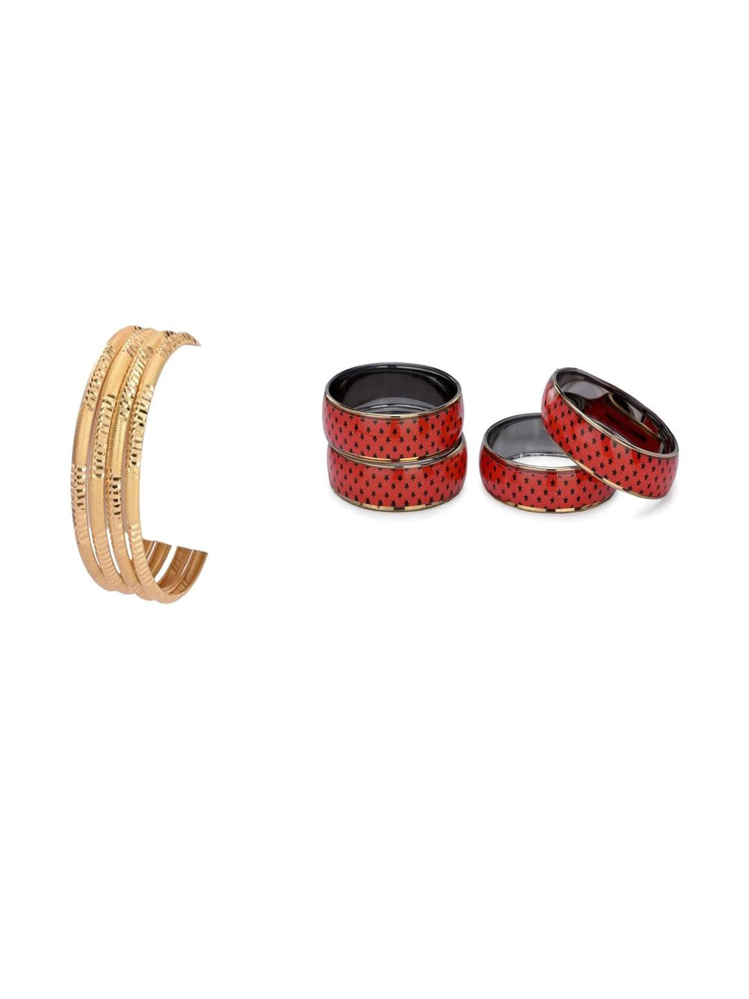 

SOMIL Set Of 8 Gold Alloy Bangles