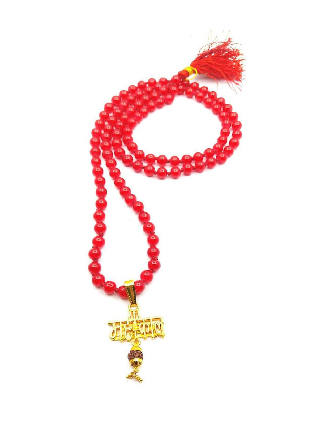 

RAVIOUR LIFESTYLE Brass-Plated Synthetic Necklace, Red