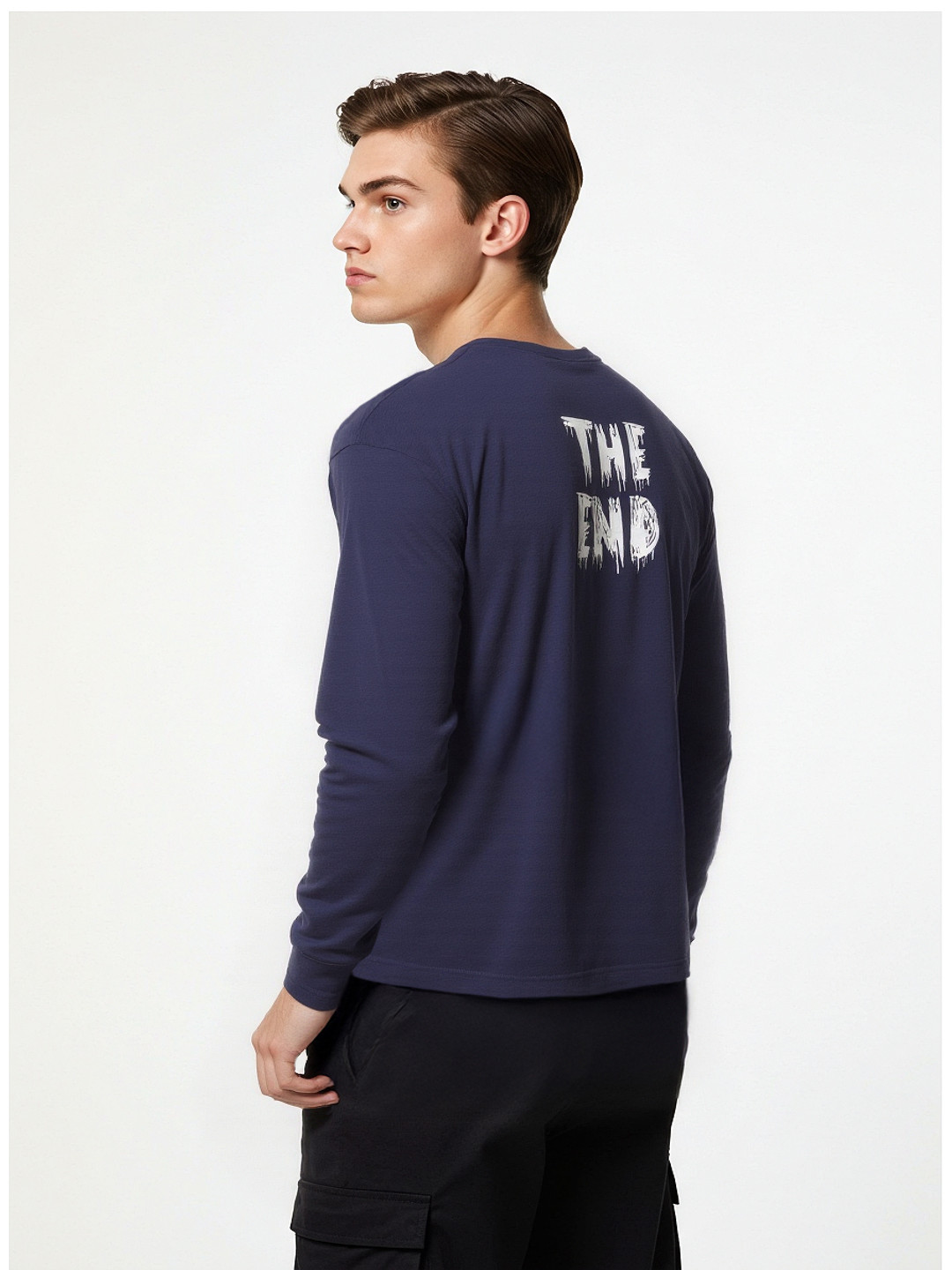 glitchez Typography Print Long Sleeve Regular Fit T-shirt