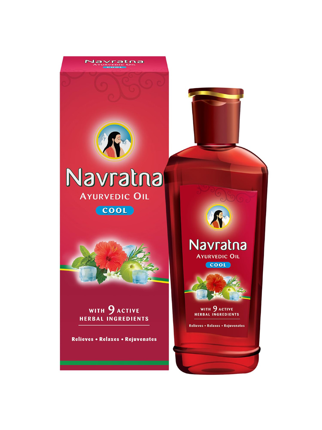Navratna Ayurvedic Cool Hair Oil with 9 Herbs - 500 ml