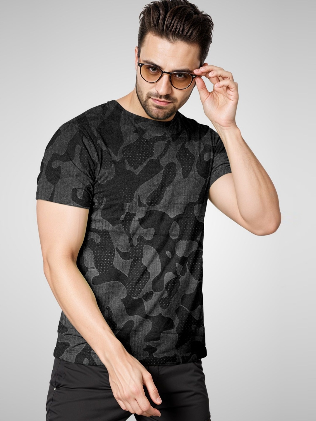 FTX Men Camouflage Printed Round Neck T-shirt