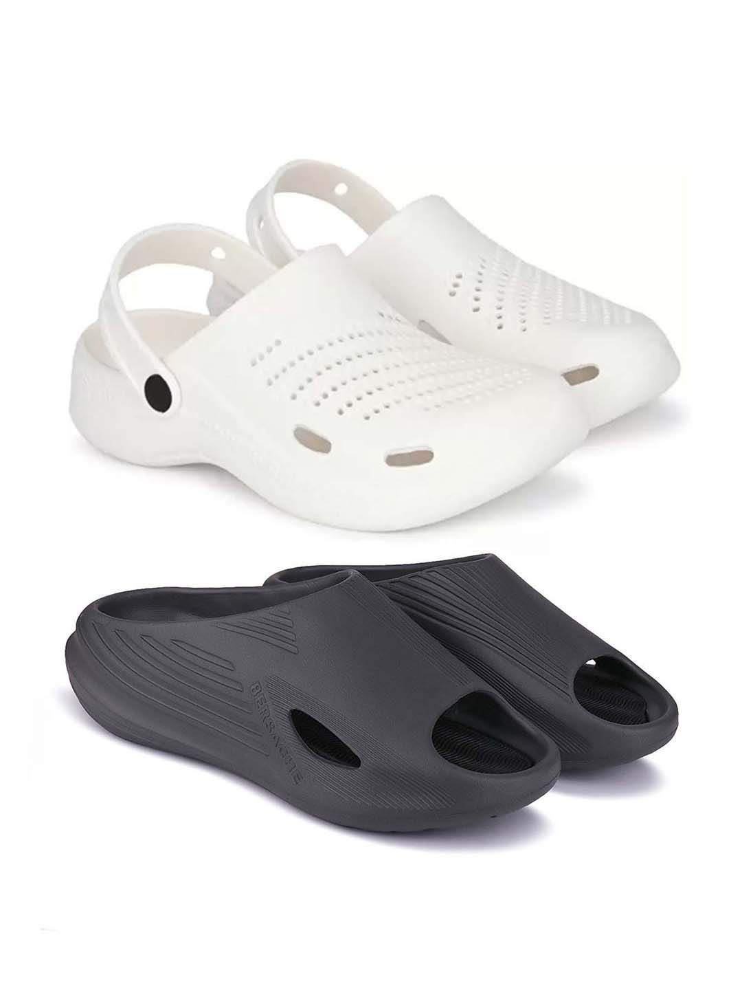 

BERSACHE Men Clogs, White